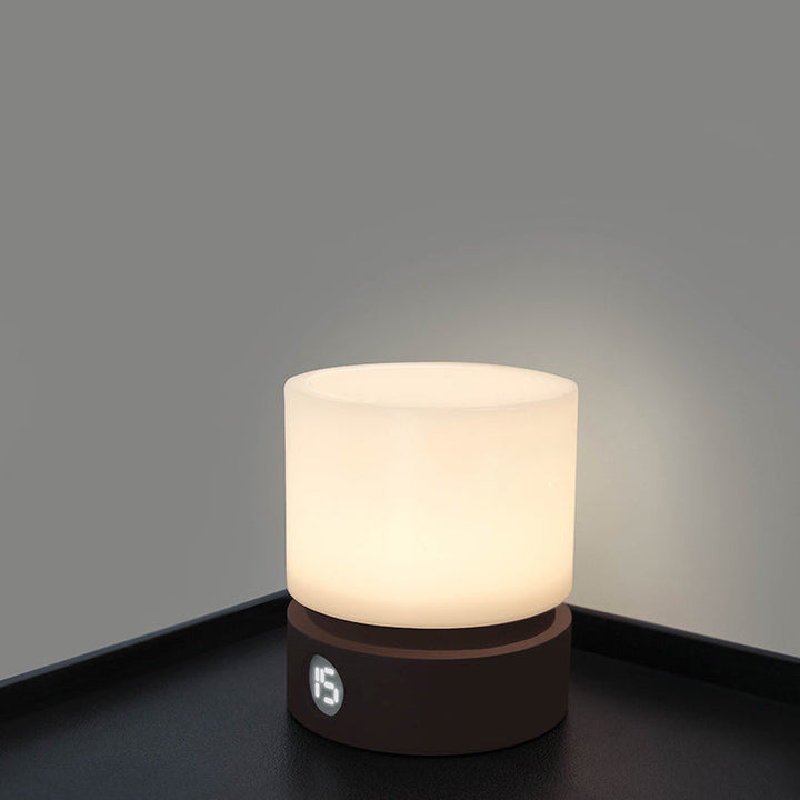 Współczesna Nordic Timer Ładowalna Lampa Stołowa LED z Cylindrem z ABS HIPS Silikonowa Nocna Lampa do Stojaka na Noc