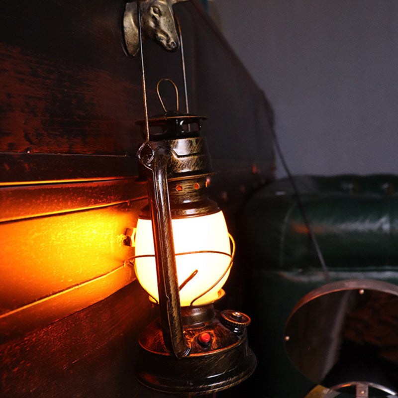 Tradycyjna Vintage Okrągła Lampa Konna Żelazo Akryl LED Lampa Stołowa do Salonu
