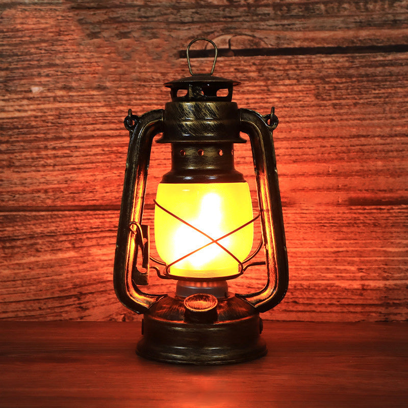 Tradycyjna Vintage Okrągła Lampa Konna Żelazo Akryl LED Lampa Stołowa do Salonu