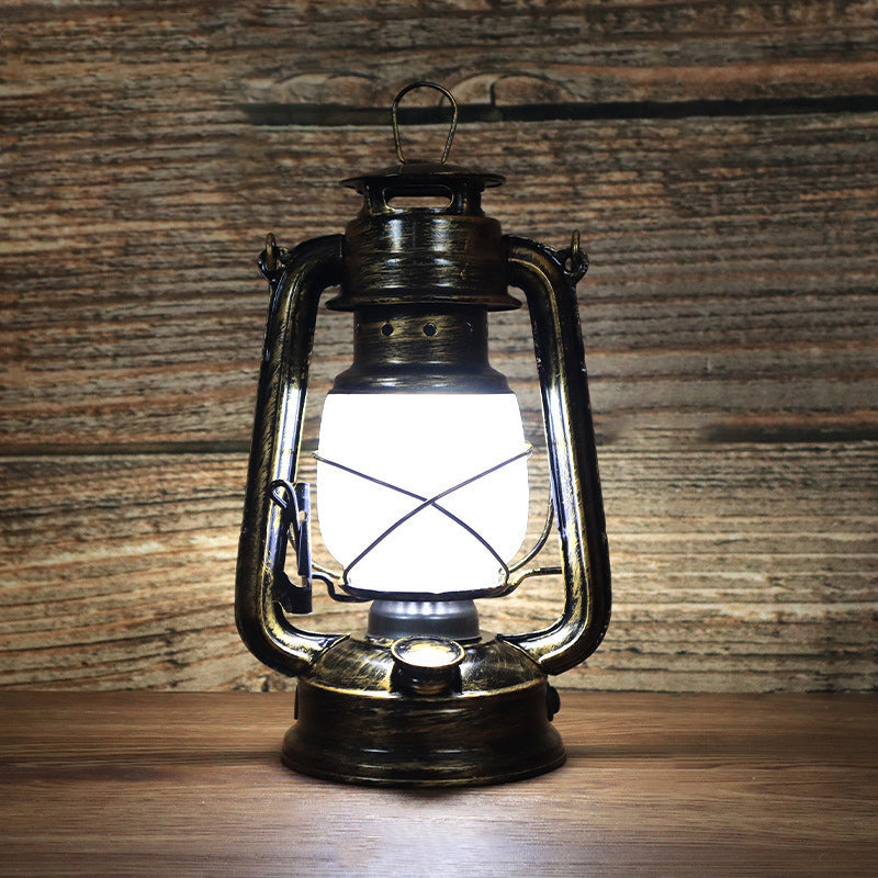 Tradycyjna Vintage Okrągła Lampa Konna Żelazo Akryl LED Lampa Stołowa do Salonu