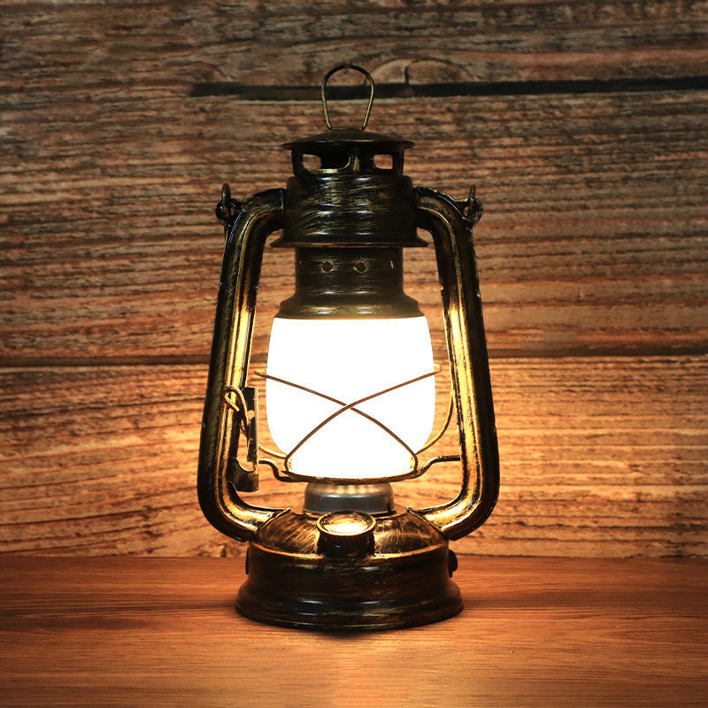 Tradycyjna Vintage Okrągła Lampa Konna Żelazo Akryl LED Lampa Stołowa do Salonu
