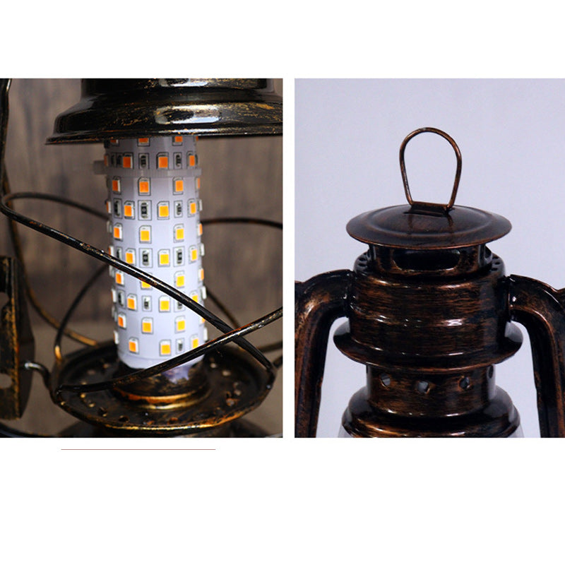 Tradycyjna Vintage Okrągła Lampa Konna Żelazo Akryl LED Lampa Stołowa do Salonu