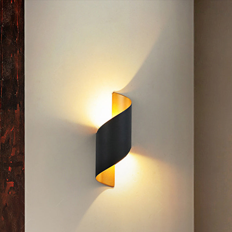 Nowoczesna minimalistyczna wodoodporna spiralna aluminiowa akrylowa lampa LED ścienna do sypialni