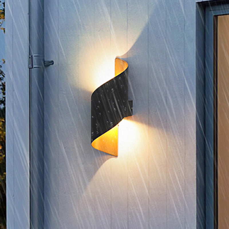 Nowoczesna minimalistyczna wodoodporna spiralna aluminiowa akrylowa lampa LED ścienna do sypialni
