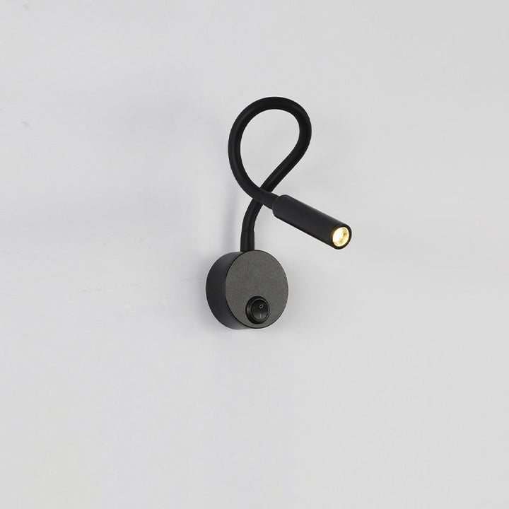 Nowoczesna minimalistyczna lampa LED do czytania na ścianę z elastycznym, giętkim metalowym rurką do sypialni