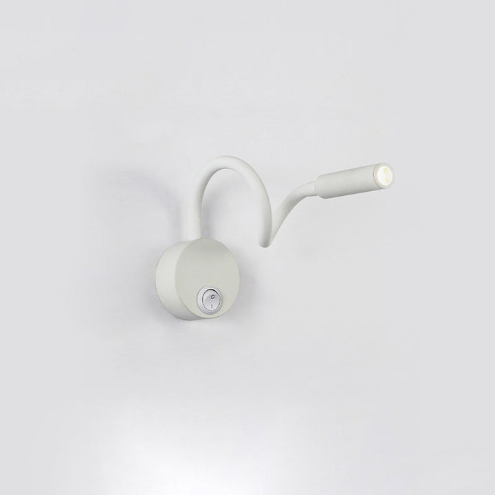 Nowoczesna minimalistyczna lampa LED do czytania na ścianę z elastycznym, giętkim metalowym rurką do sypialni