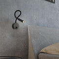 Nowoczesna minimalistyczna lampa LED do czytania na ścianę z elastycznym, giętkim metalowym rurką do sypialni
