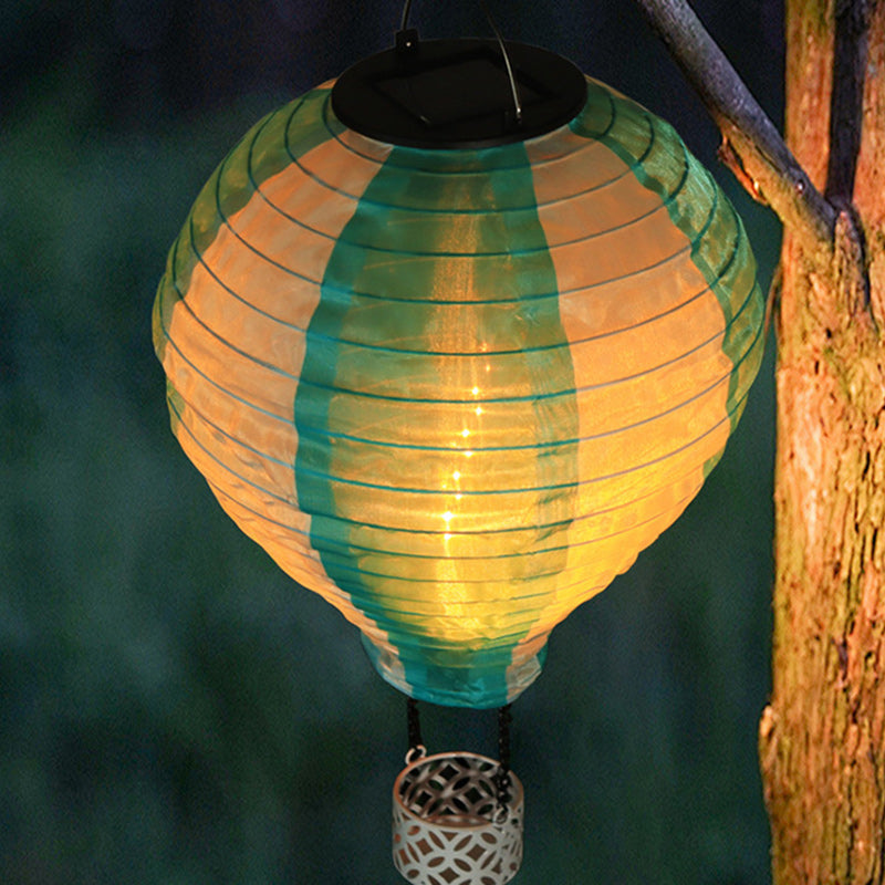 Wsp współczesny kreatywny balon na gorące powietrze z tkaniny zasilany energią słoneczną LED lampa wisząca na taras na zewnątrz
