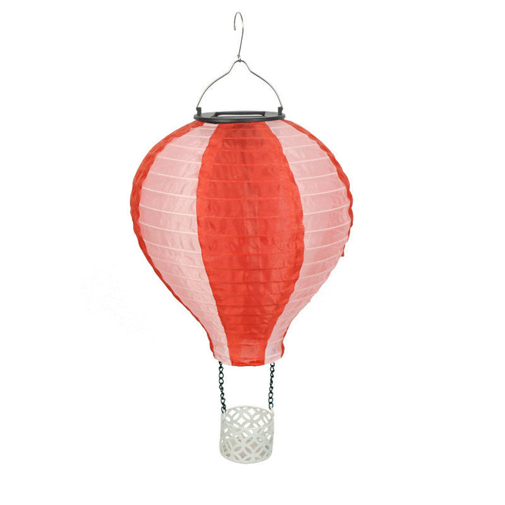 Wsp współczesny kreatywny balon na gorące powietrze z tkaniny zasilany energią słoneczną LED lampa wisząca na taras na zewnątrz