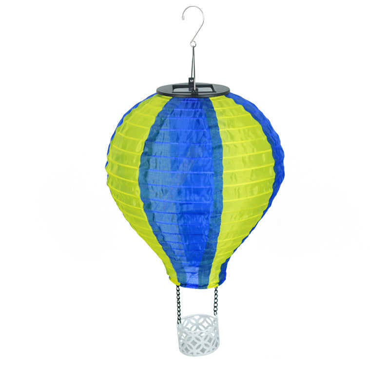 Wsp współczesny kreatywny balon na gorące powietrze z tkaniny zasilany energią słoneczną LED lampa wisząca na taras na zewnątrz