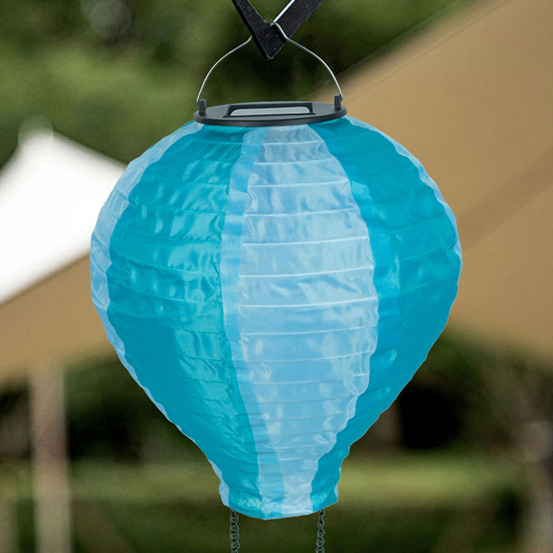 Wsp współczesny kreatywny balon na gorące powietrze z tkaniny zasilany energią słoneczną LED lampa wisząca na taras na zewnątrz