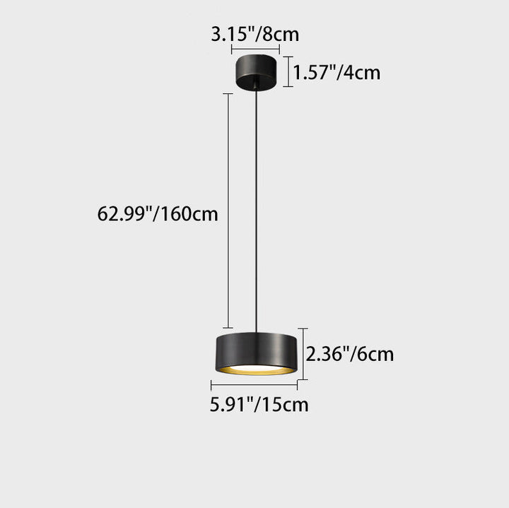Minimalistyczna Okrągła Cylinderowa Lampa Wisząca LED do Sypialni