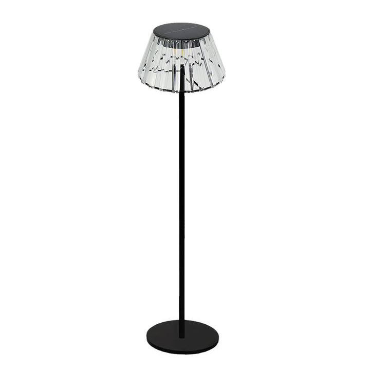 Współczesna industrialna wodoodporna solarna lampa stojąca LED USB z żelaza i szkła do ogrodu |