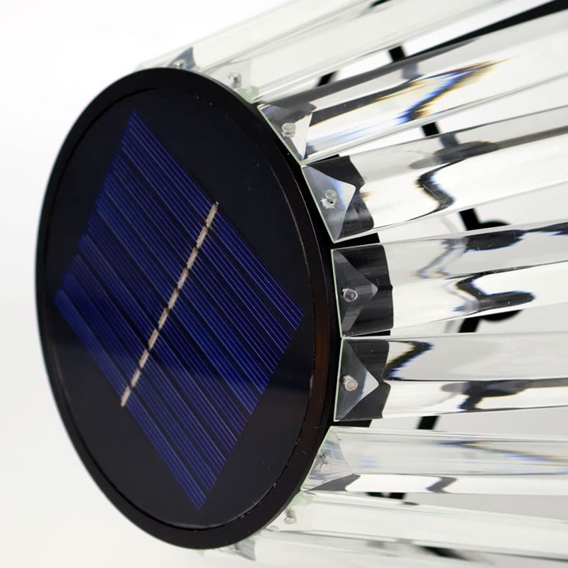 Współczesna industrialna wodoodporna solarna lampa stojąca LED USB z żelaza i szkła do ogrodu |