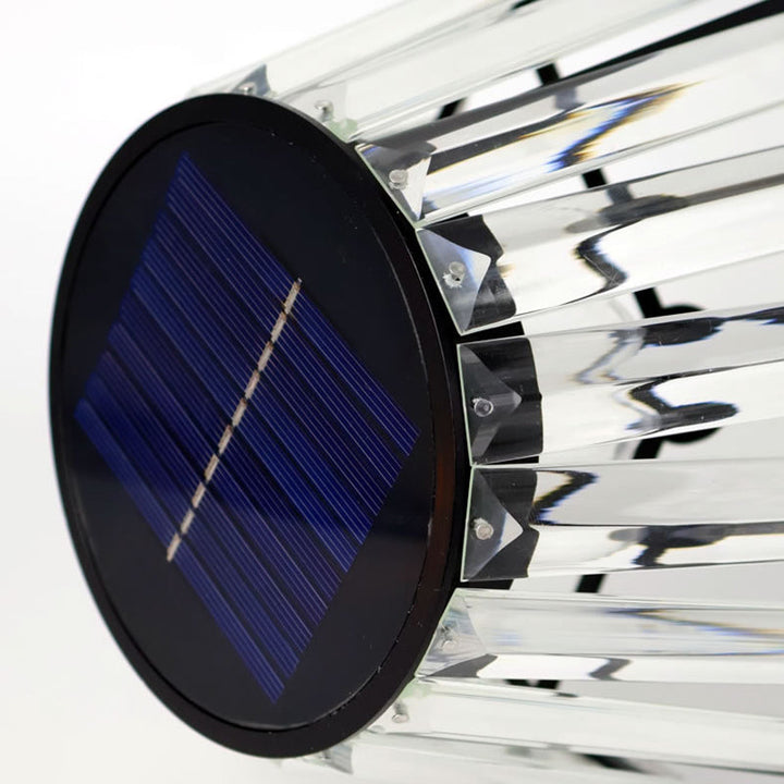 Współczesna industrialna wodoodporna solarna lampa stojąca LED USB z żelaza i szkła do ogrodu |