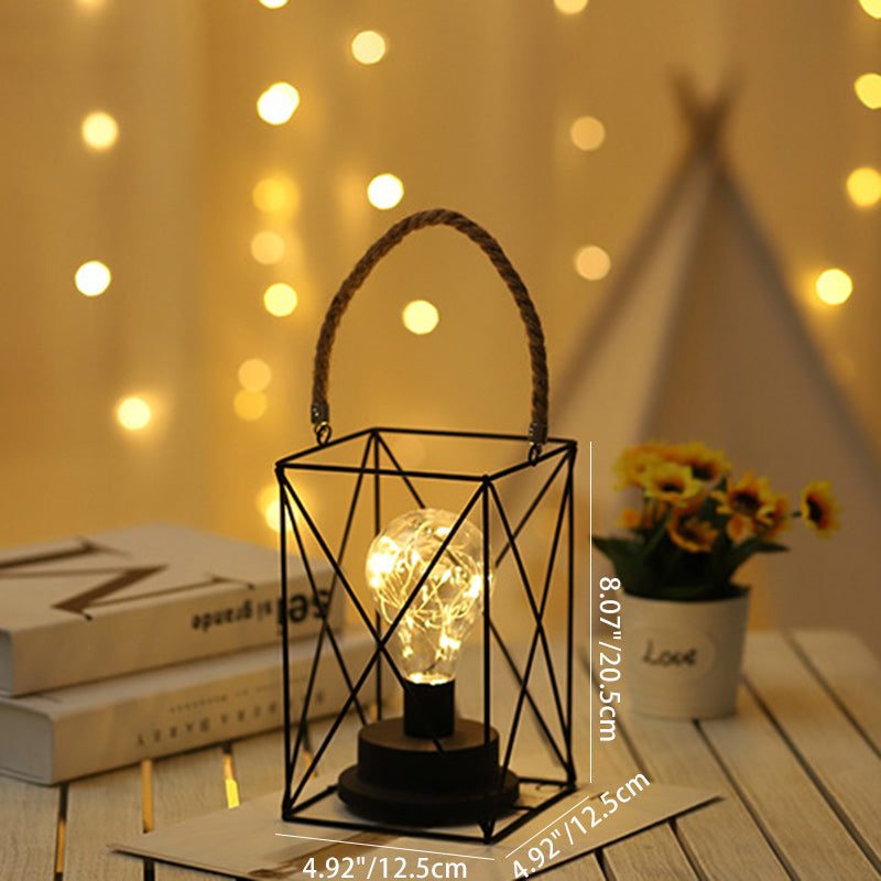 Nowoczesna minimalistyczna lampa stołowa LED w pionowe paski, kwadratowa, okrągła, żelazna do salonu