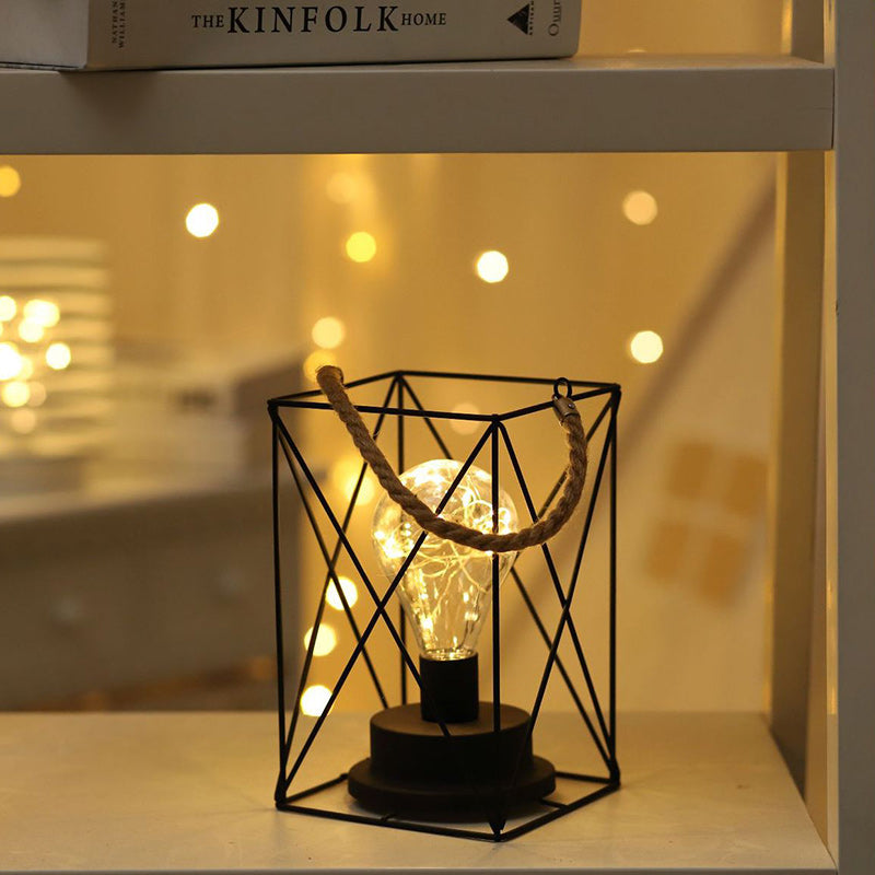 Nowoczesna minimalistyczna lampa stołowa LED w pionowe paski, kwadratowa, okrągła, żelazna do salonu