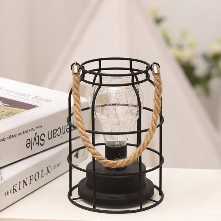 Nowoczesna minimalistyczna lampa stołowa LED w pionowe paski, kwadratowa, okrągła, żelazna do salonu