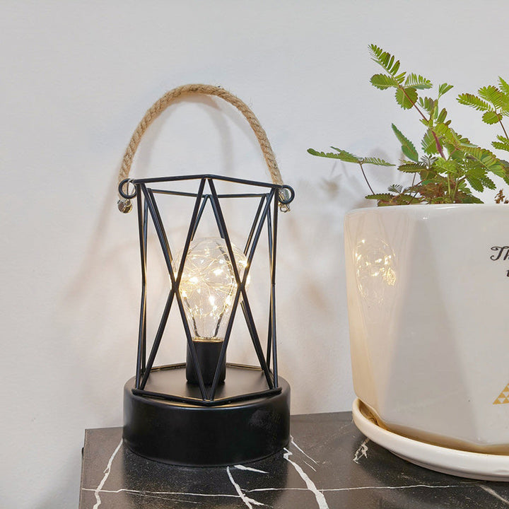 Nowoczesna minimalistyczna lampa stołowa LED w pionowe paski, kwadratowa, okrągła, żelazna do salonu