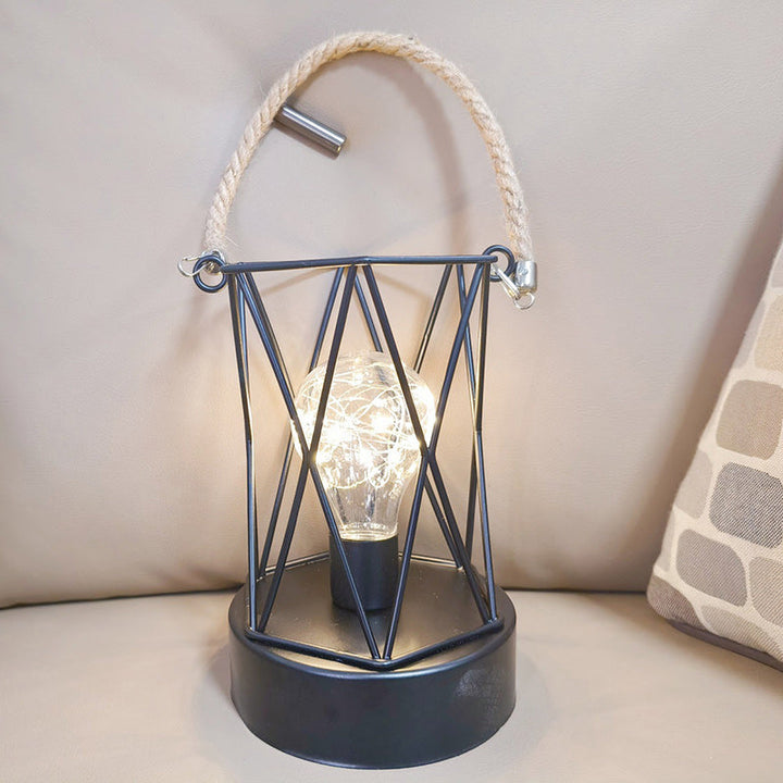 Nowoczesna minimalistyczna lampa stołowa LED w pionowe paski, kwadratowa, okrągła, żelazna do salonu