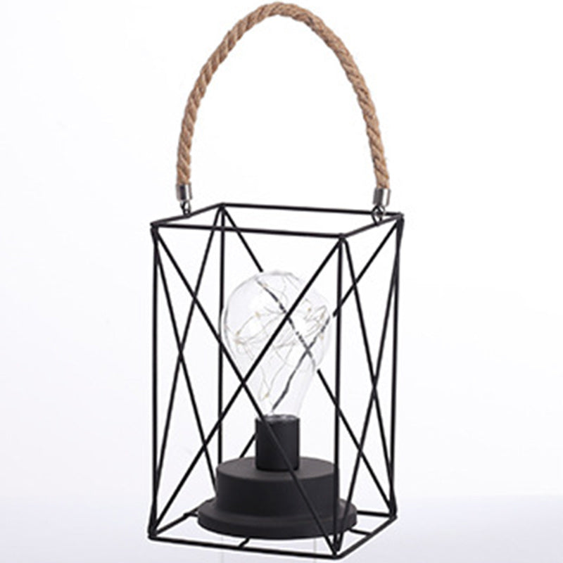 Nowoczesna minimalistyczna lampa stołowa LED w pionowe paski, kwadratowa, okrągła, żelazna do salonu