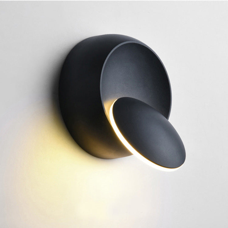 Współczesna Nordic Żelazna Okrągła Lampa Ścienna LED Rotacyjna do Nocnej Szafki
