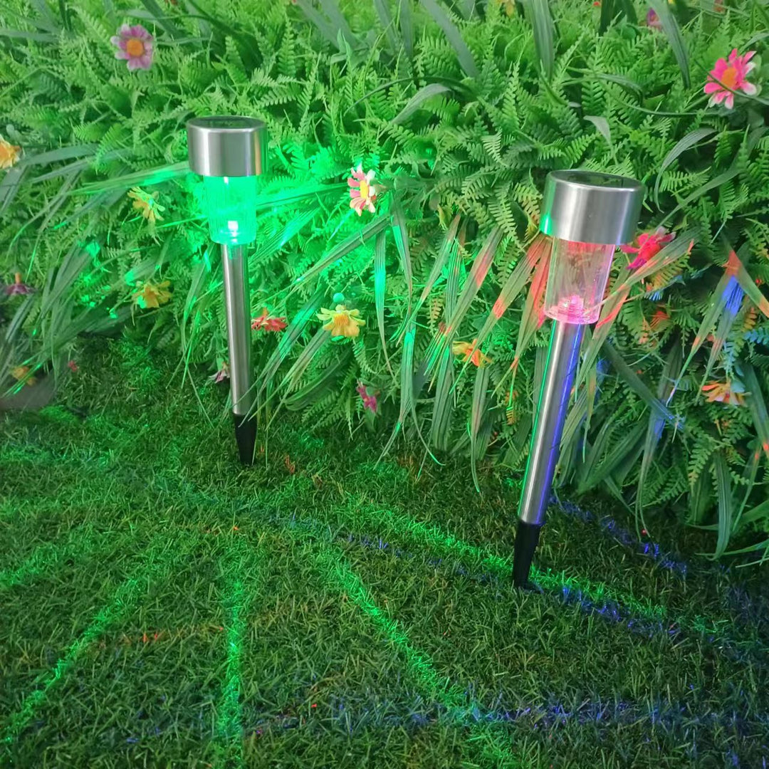 Nowoczesne proste słoneczne wodoodporne cylindryczne oświetlenie LED do ogrodu ze stali nierdzewnej