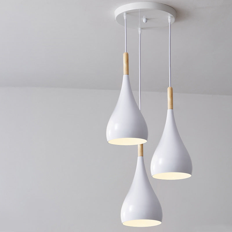 Nordycka Lampa Wisząca z Aluminium i Drewna Dyniowego 1-Żarówkowa do Jadalni