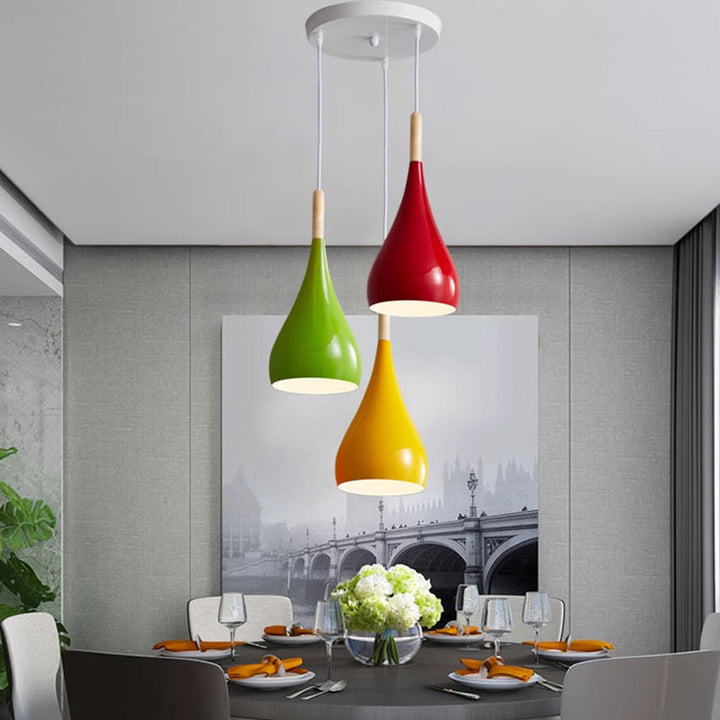 Nordycka Lampa Wisząca z Aluminium i Drewna Dyniowego 1-Żarówkowa do Jadalni