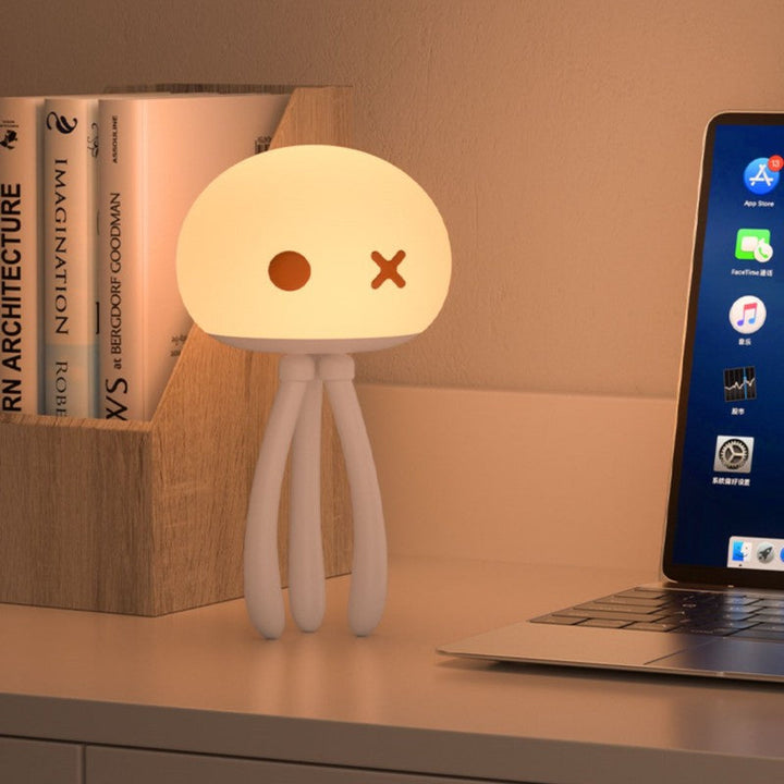 Lampka nocna z silikonowym towarzyszem do sypialni z funkcją clap-on