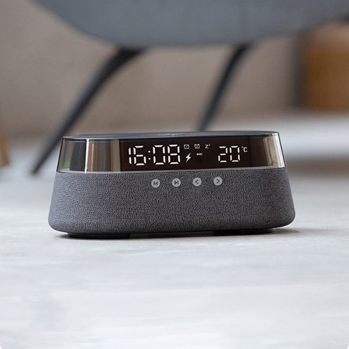 Bezprzewodowy budzik z lampką nocną, retro głośnik Bluetooth