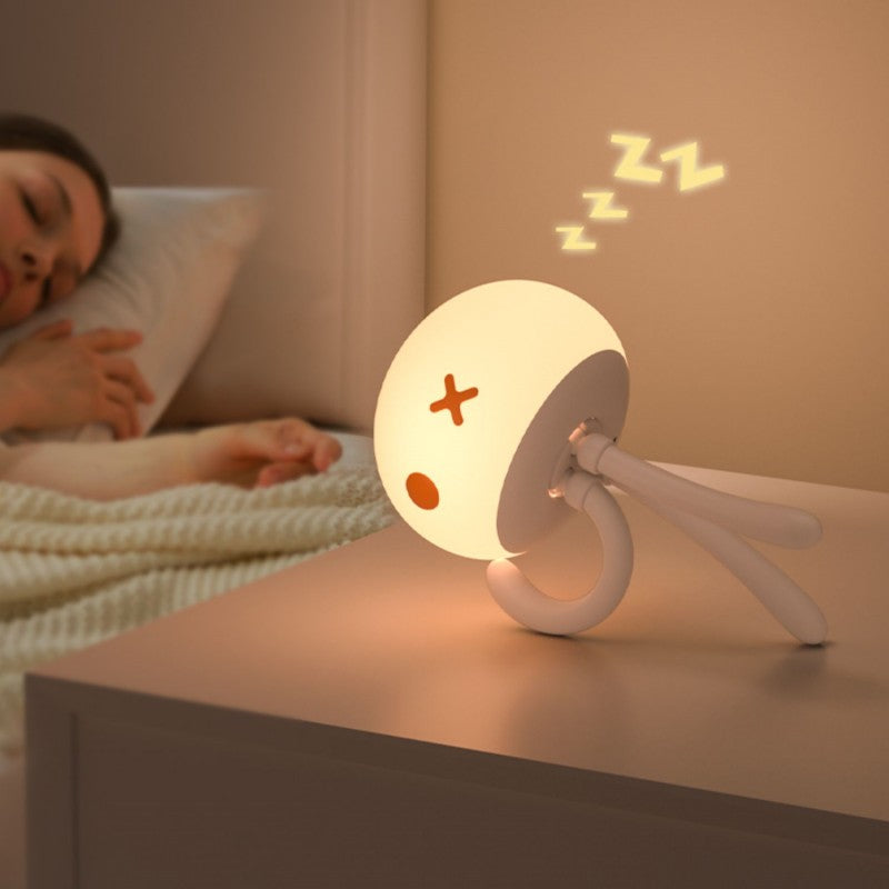 Lampka nocna z silikonowym towarzyszem do sypialni z funkcją clap-on