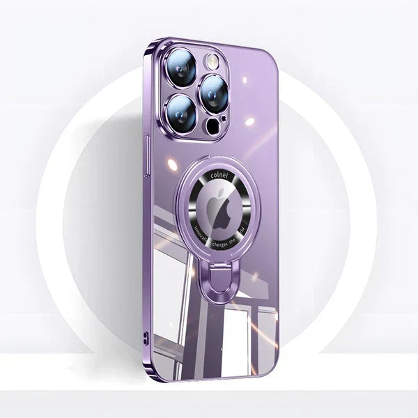 iPhone MagSafe Series | Przezroczysta, elektroplatowana, obrotowa etui na telefon