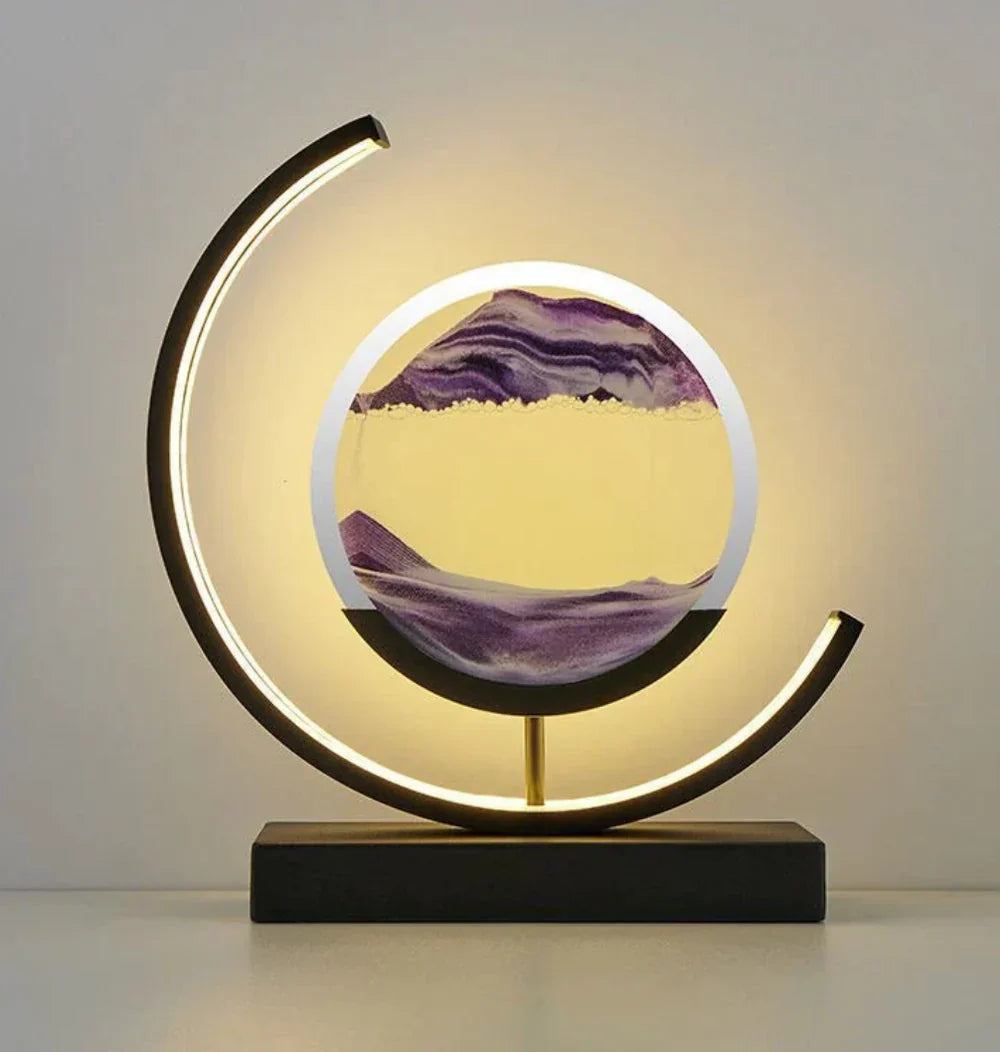 Lampa Artystyczna z Piaskiem Balance | Najlepsza Lampa Inspirowana Lampami Lawowymi, Fajna Nocna LED do Relaksującego Wnętrza Sypialni i Salonu