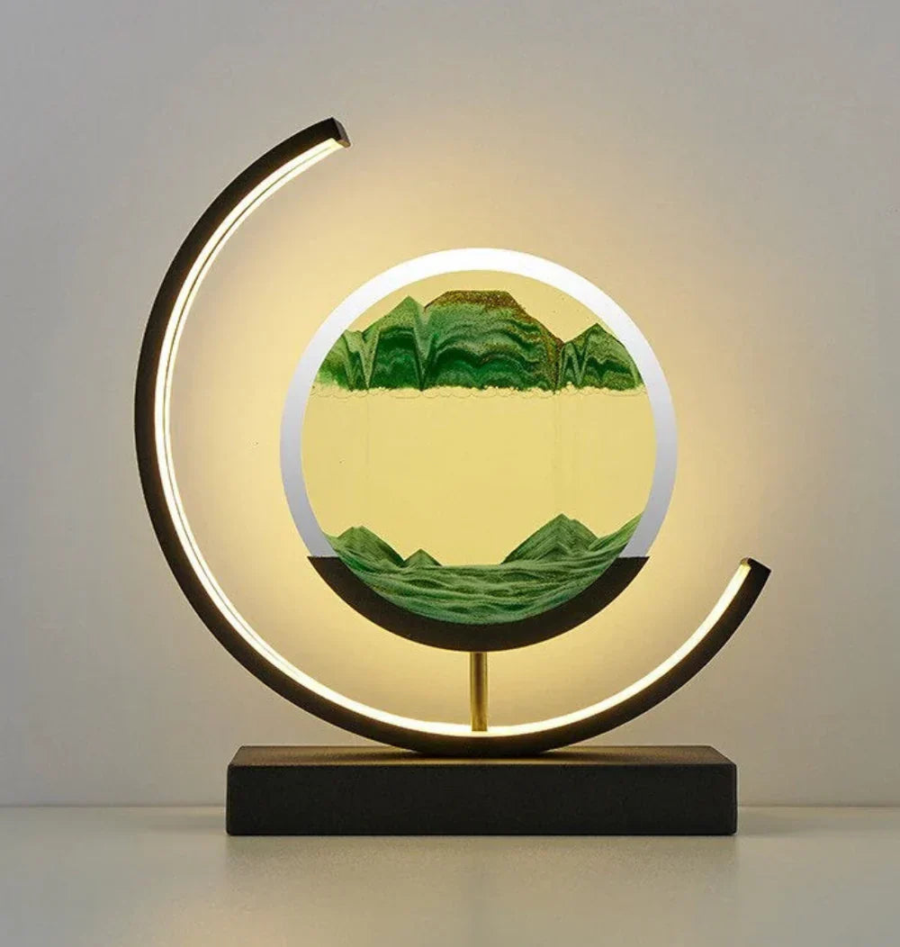 Lampa Artystyczna z Piaskiem Balance | Najlepsza Lampa Inspirowana Lampami Lawowymi, Fajna Nocna LED do Relaksującego Wnętrza Sypialni i Salonu