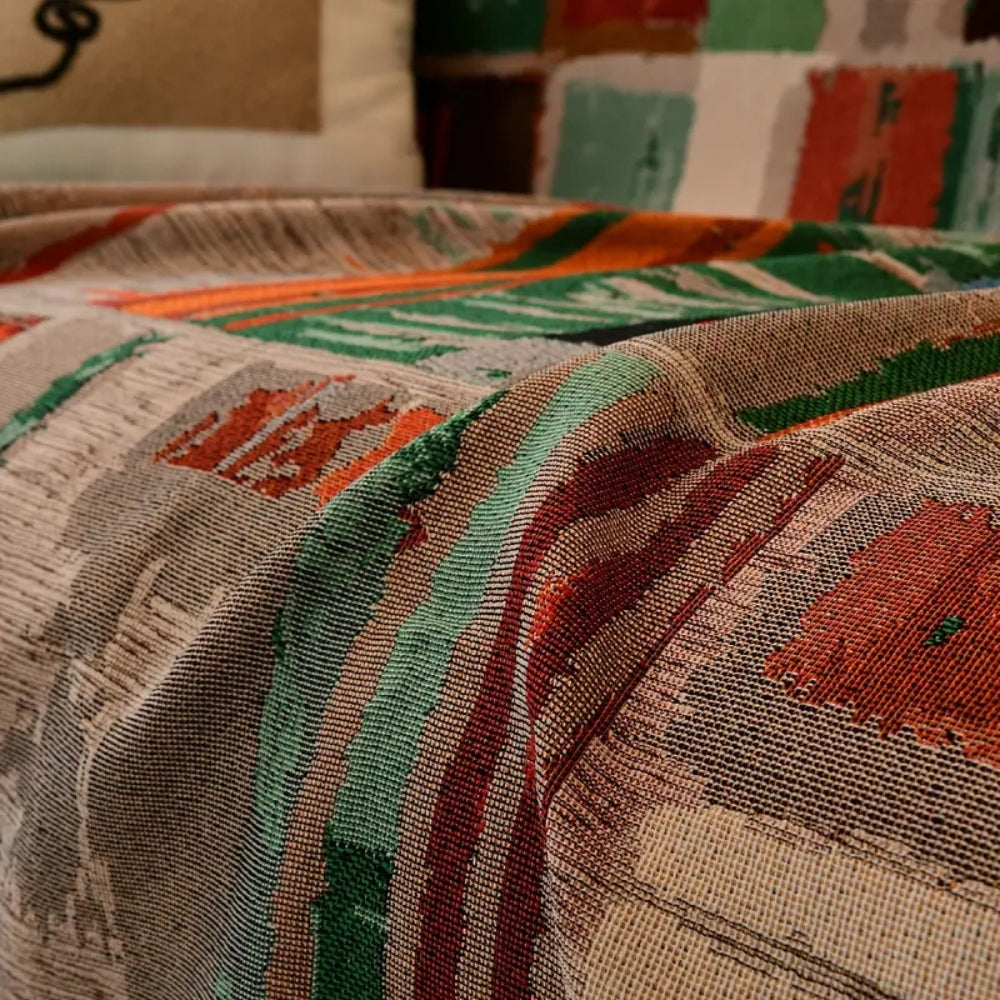 Boho Rustykalny Geometriczny Pokrowiec na Sofę