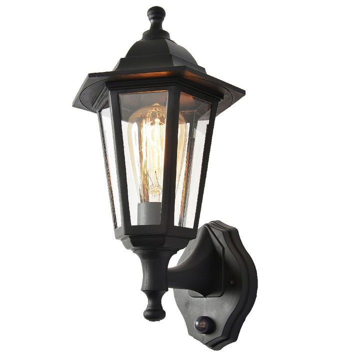 Czarna Vintage Lampa Wisząca na Zewnątrz z PIR