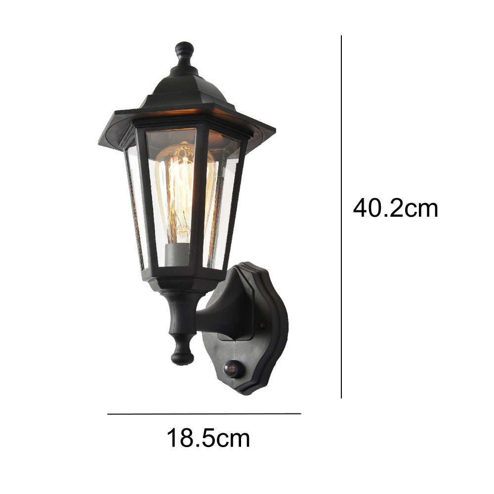 Czarna Vintage Lampa Wisząca na Zewnątrz z PIR
