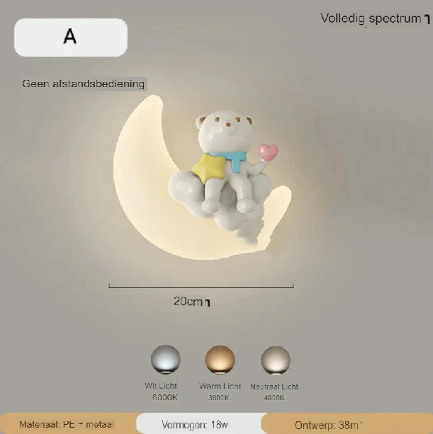 Lampa ścienna Księżyc | Delikatne oświetlenie | Wysoka jakość - Noram