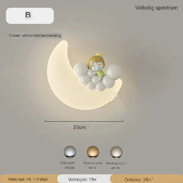 Lampa ścienna Księżyc | Delikatne oświetlenie | Wysoka jakość - Noram