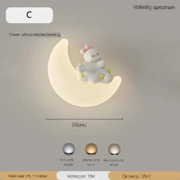Lampa ścienna Księżyc | Delikatne oświetlenie | Wysoka jakość - Noram