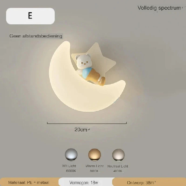Lampa ścienna Księżyc | Delikatne oświetlenie | Wysoka jakość - Noram