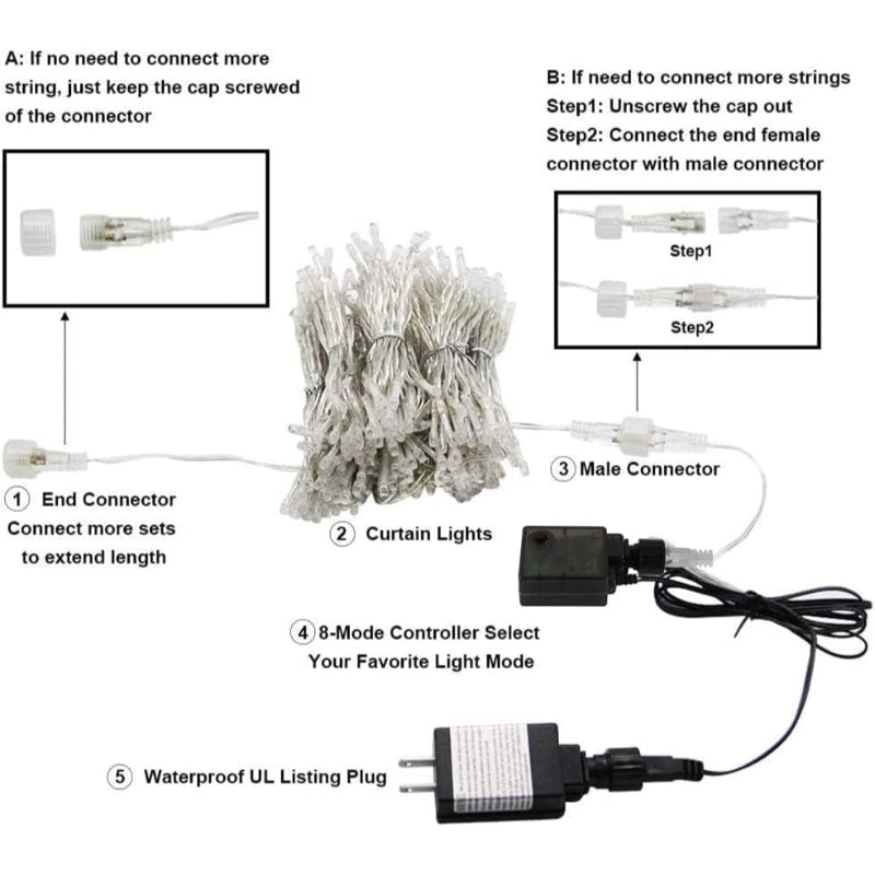 Lampy do zasłon z różnymi trybami i wodoodpornym designem