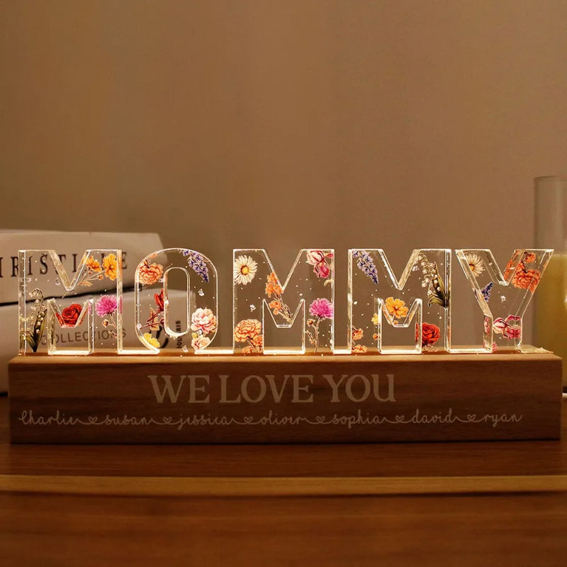 Niestandardowa Lampa LED z Wydrukiem Kwiatowym |