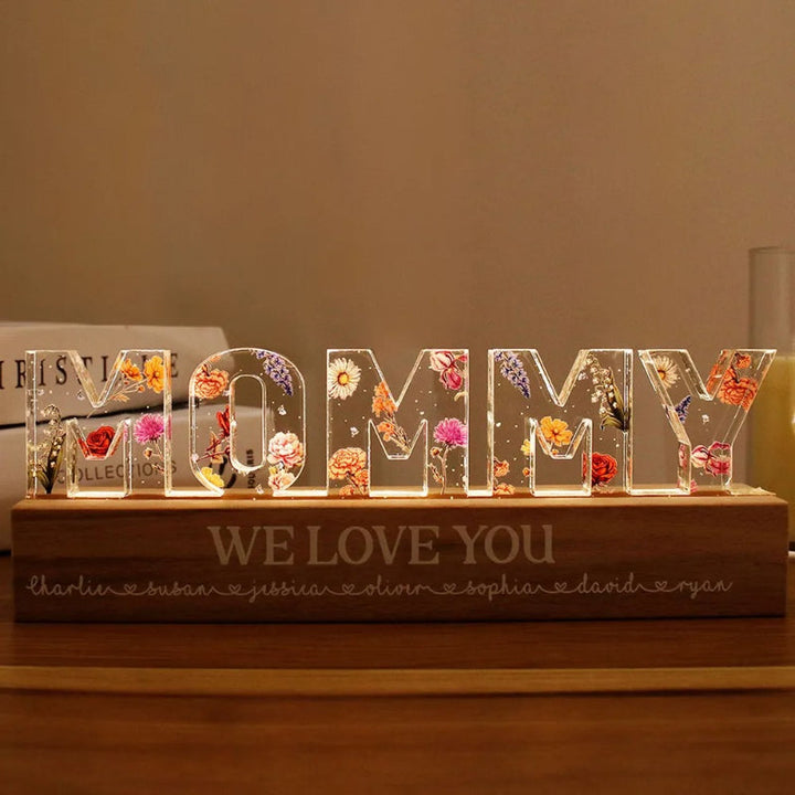 Niestandardowa Lampa LED z Wydrukiem Kwiatowym |