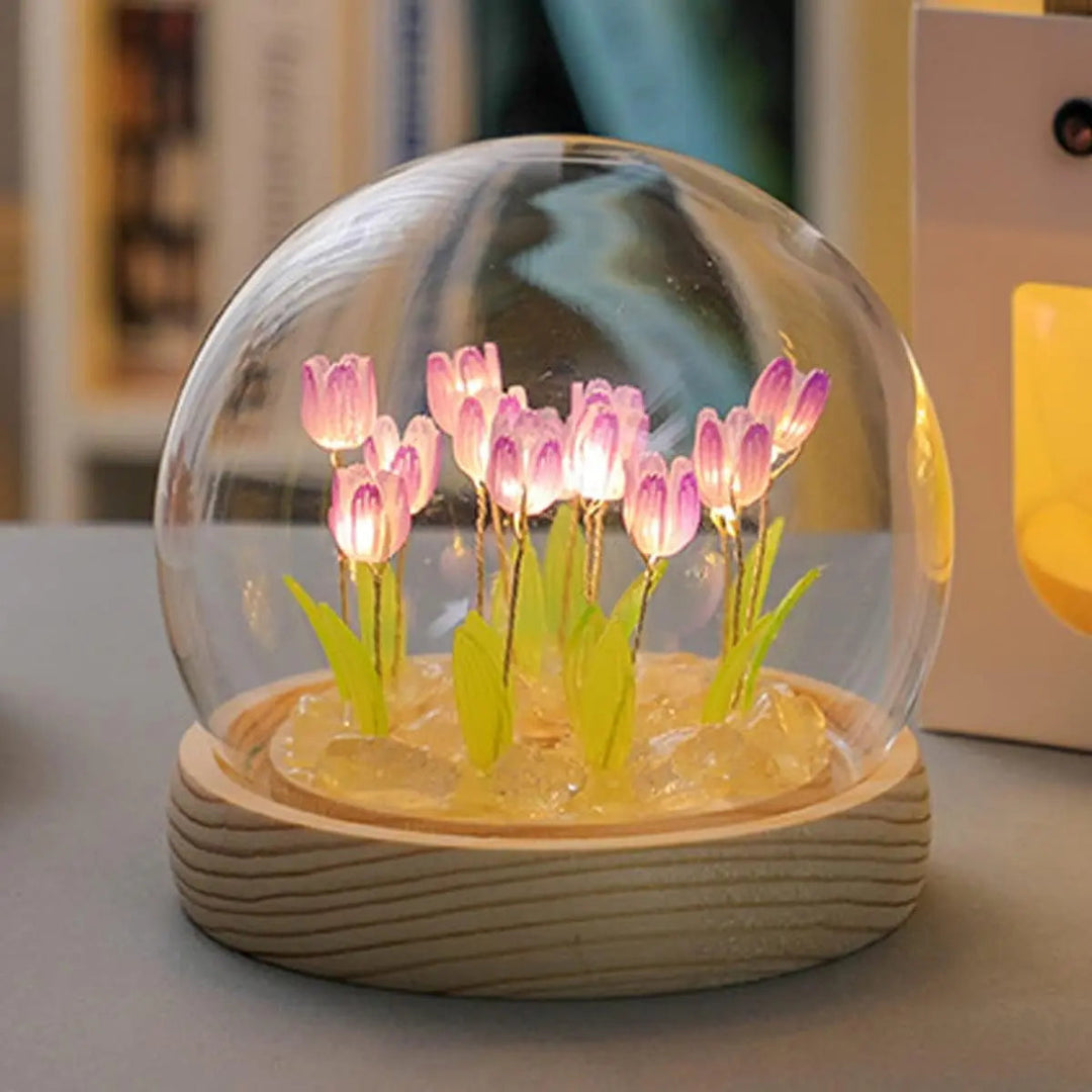 Lampka szklana w kształcie tulipana DIY