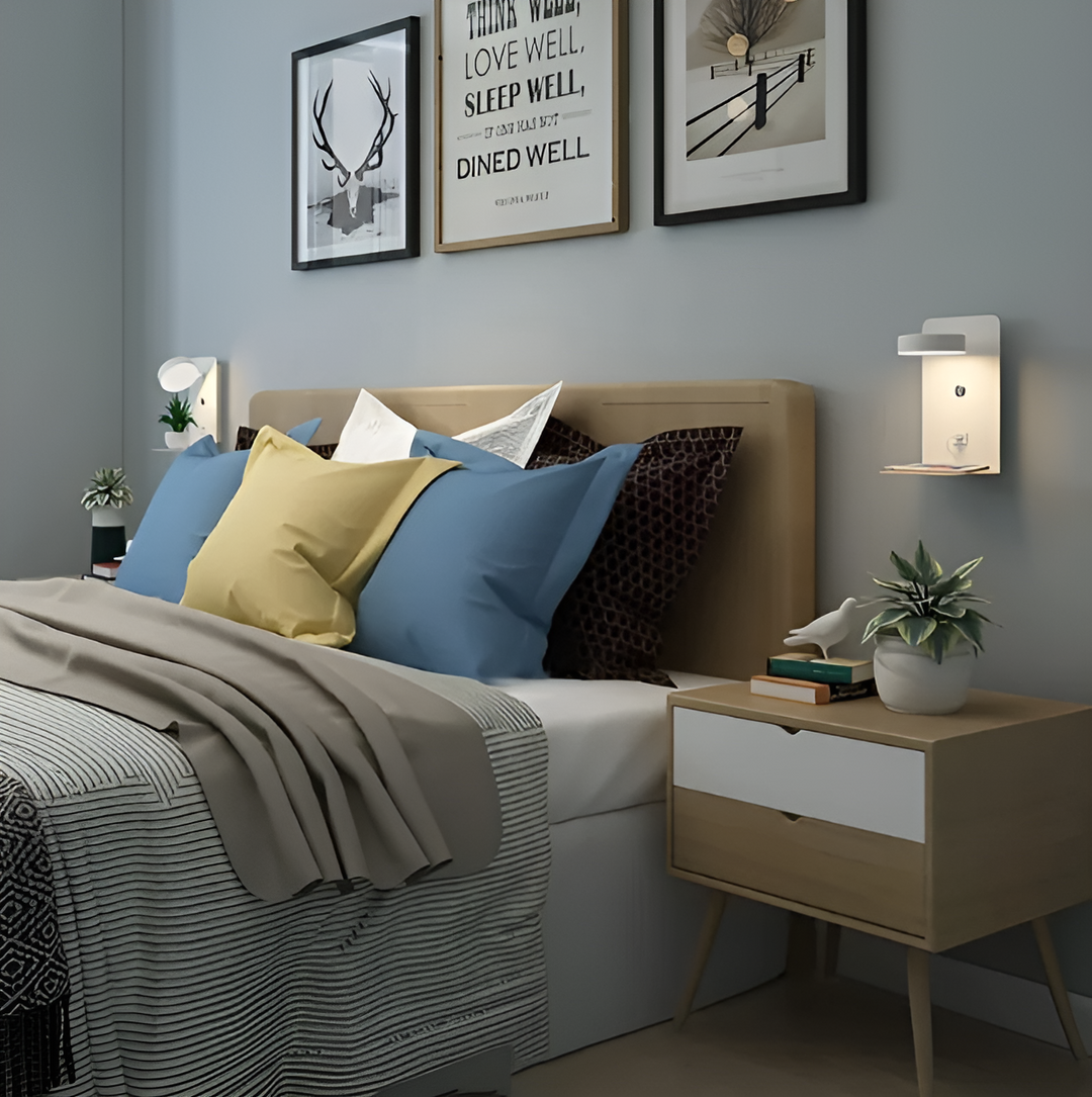 Minimalistyczna Ładowalna Lampa Nocna USB DazzleShelf