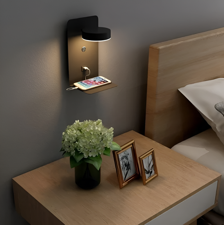 Minimalistyczna Ładowalna Lampa Nocna USB DazzleShelf