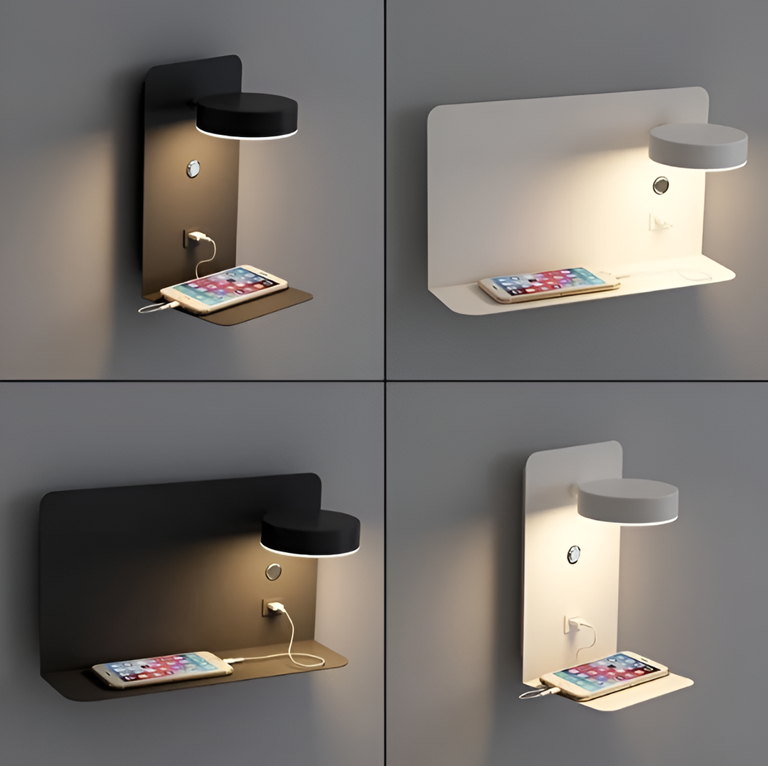 Minimalistyczna Ładowalna Lampa Nocna USB DazzleShelf