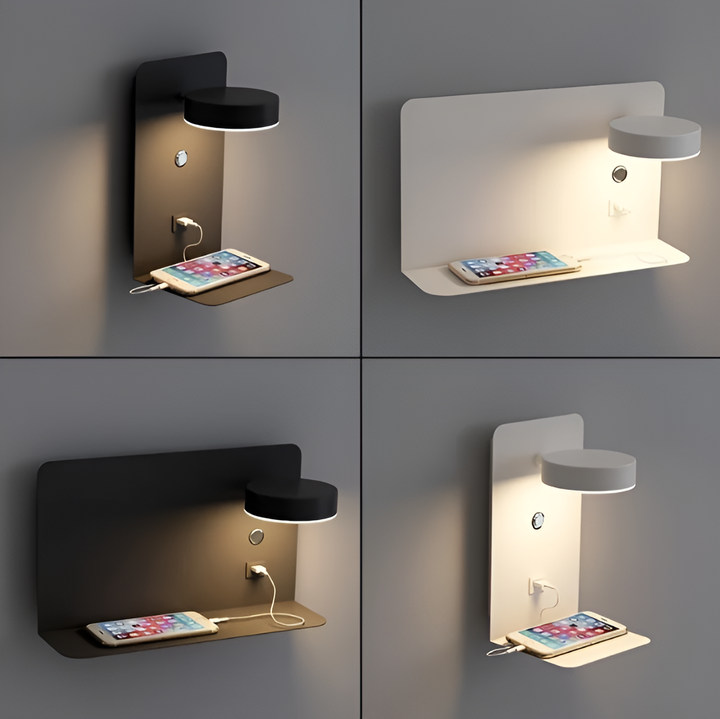 Minimalistyczna Ładowalna Lampa Nocna USB DazzleShelf